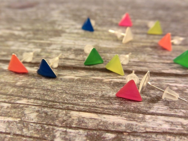 Fashion Triangle Ohrstecker Dreieck neon